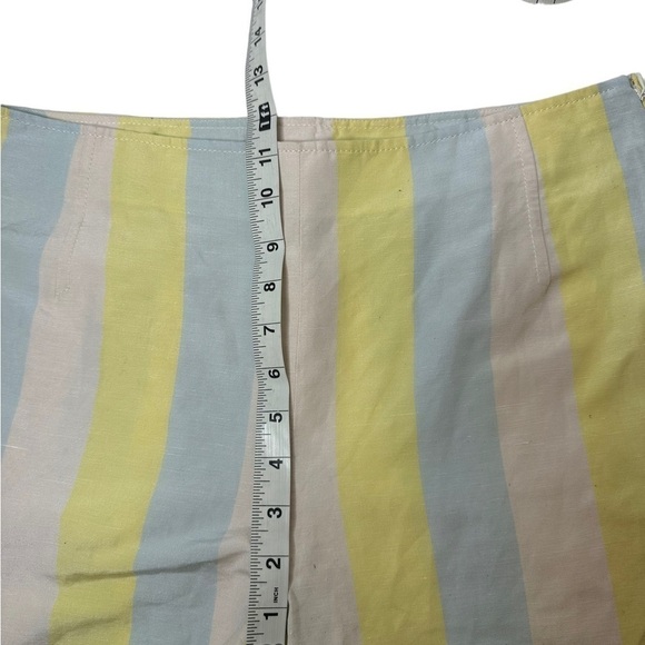 NEW Tory Burch Crop Pant 8 Stripe Silk Linen Slim Fit - Picture 8 of 11